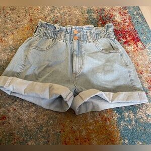 Garage denim Paperbag shorts